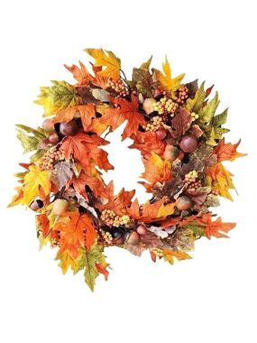 Fall Harvest leaf acorn seasonal wreath